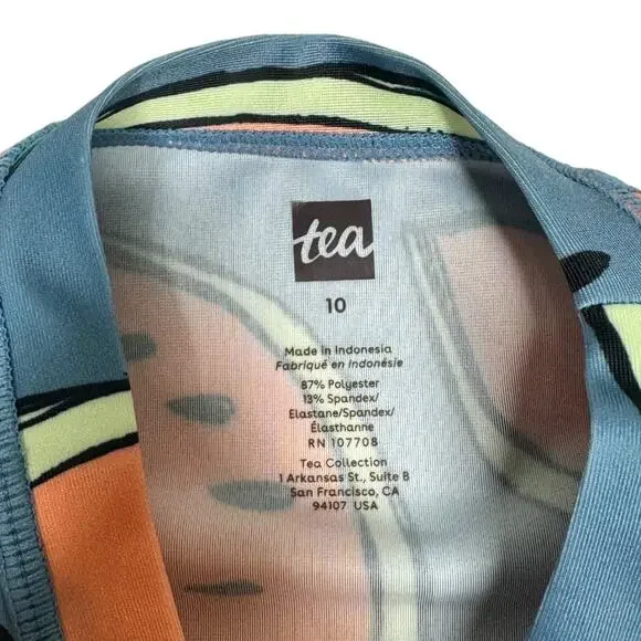 Tea Collection Girls Short Sleeve Watermelon Print Swim Rash Guard Top 10 - Picture 4 of 5